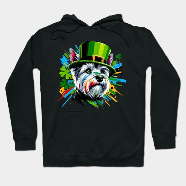 Cesky Terrier Celebrates Saint Patrick's Day in Style Hoodie by ArtRUs